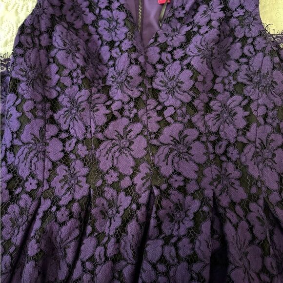 Vince Camuto Deep Purple Lace Midi Dress - Picture 7 of 8